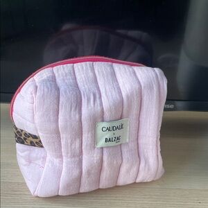 Pale Pink Quilted Cosmetic Bag
